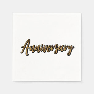 Serviette En Papier Anniversaire d'or 3 serviettes à clé