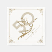 Serviette En Papier Anniversaire d'or Monogram Napkin (Devant)