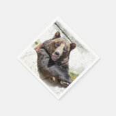 Serviette En Papier anniversaire d'ours souriant (Coin)