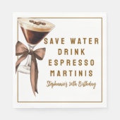Serviette En Papier Anniversaire Drinks Espresso Martinis Enregistrer (Devant)