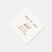 Serviette En Papier Anniversaire du 40e anniversaire des parents Ruby  (Coin)