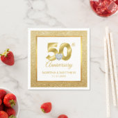 Serviette En Papier Anniversaire du 50e Mariage d'or personnalisé (En situation)