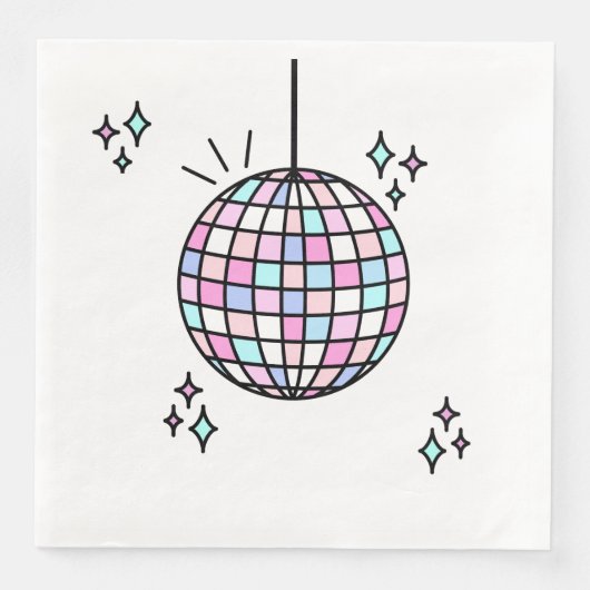 Serviette En Papier Anniversaire du bal Disco super (Devant)