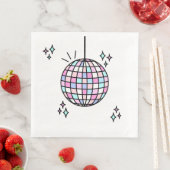Serviette En Papier Anniversaire du bal Disco super (En situation)