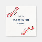 Serviette En Papier Anniversaire Du Baseball À Thème (Devant)