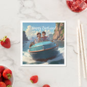 Serviette En Papier Anniversaire du bateau à moteur (En situation)