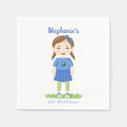 Serviette En Papier Anniversaire du bleuet (Devant)