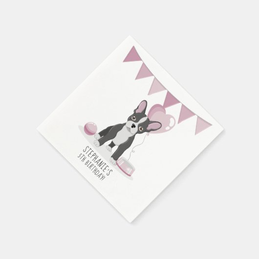 Serviette En Papier Anniversaire du Bulldog français (Coin)