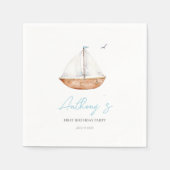 Serviette En Papier Anniversaire du Charming Rustic Sailboat (Devant)