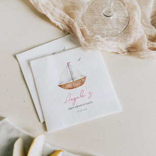 Serviette En Papier Anniversaire du Charming Rustic Sailboat