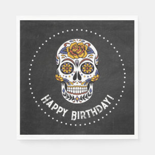 Serviette En Papier Anniversaire du crâne de sucre