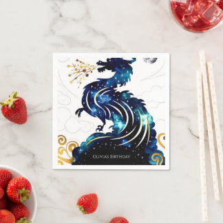 Serviette En Papier Anniversaire du dragon radieux magique