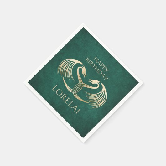 Serviette En Papier Anniversaire du dragon viking celtique (Coin)