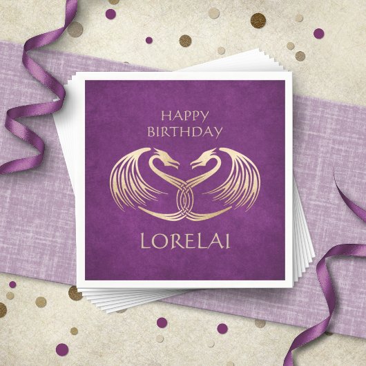 Serviette En Papier Anniversaire du dragon viking celtique