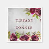 Serviette En Papier Anniversaire du Fiançailles Mariage en Bourgogne d (Devant)