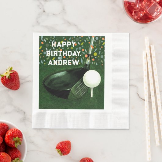 Serviette En Papier Anniversaire du golf (En situation)