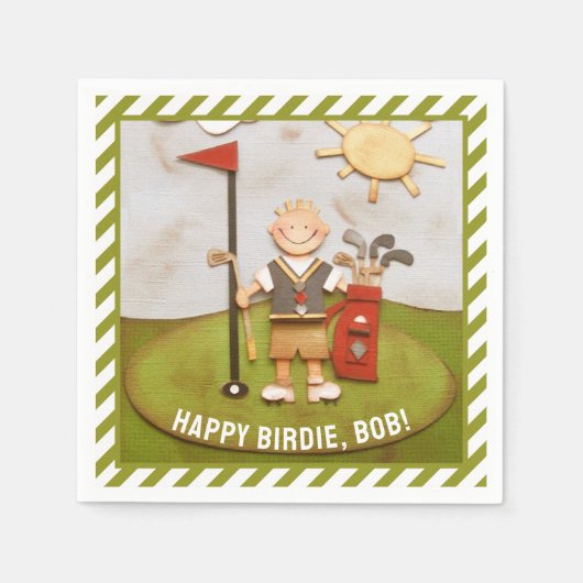 Serviette En Papier Anniversaire du golf (Devant)