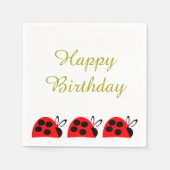 Serviette En Papier Anniversaire du joli Red Ladybug (Devant)