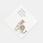 Serviette En Papier Anniversaire du léopard rose (Coin)