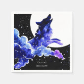 Serviette En Papier Anniversaire du loup hurlant de charme (Devant)