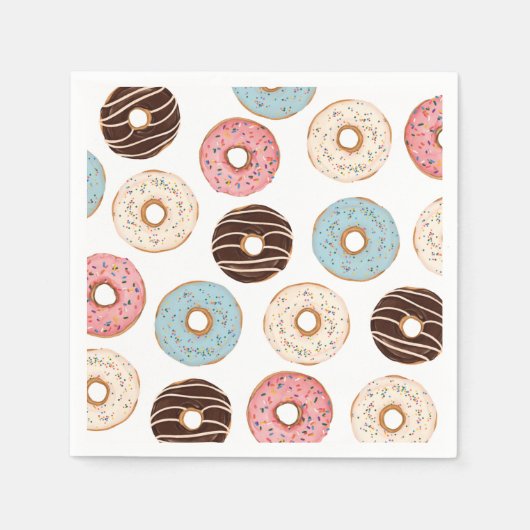 Serviette En Papier Anniversaire du Motif Donut (Devant)