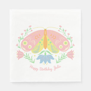 Serviette En Papier Anniversaire du papillon Boho