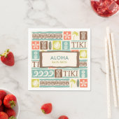 Serviette En Papier Anniversaire du Parti Retro Tiki Aloha (En situation)
