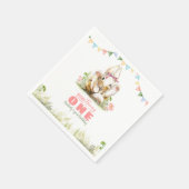 Serviette En Papier Anniversaire du petit lapin mignon (Coin)