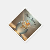 Serviette En Papier Anniversaire du poisson d'or sauter hors de la pêc (Coin)