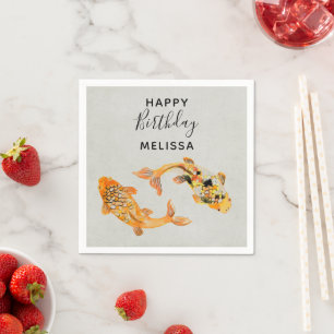 Serviette En Papier Anniversaire du poisson Gold Koi
