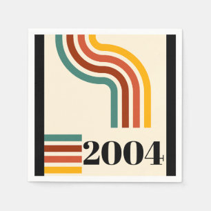 Serviette En Papier Anniversaire du Poster vintage rétro 2004