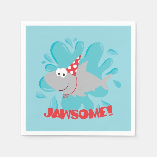 Serviette En Papier Anniversaire du requin (Devant)