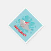 Serviette En Papier Anniversaire du requin (Coin)
