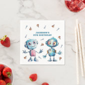 Serviette En Papier Anniversaire du robot aquarelle (En situation)