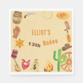 Serviette En Papier Anniversaire du rodéo occidental (Devant)