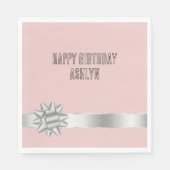 Serviette En Papier Anniversaire du ruban d'argent blanc (Devant)