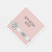 Serviette En Papier Anniversaire du ruban d'argent blanc (Coin)