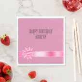 Serviette En Papier Anniversaire du ruban rose (En situation)
