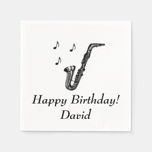 Serviette En Papier Anniversaire du saxophone (Devant)