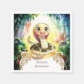 Serviette En Papier Anniversaire du serpent Boho Kids (Devant)