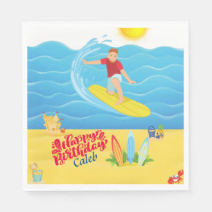 Serviette En Papier Anniversaire du surf