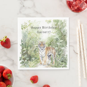 Serviette En Papier Anniversaire du Tigre de la Jungle