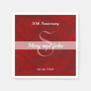 Serviette En Papier Anniversaire du Velours rouge