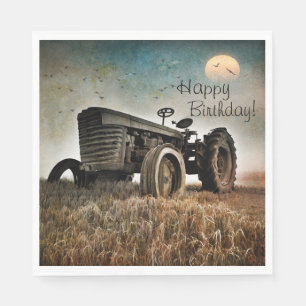 Serviette En Papier Anniversaire du vieux tracteur