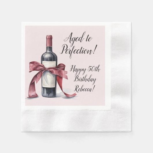 Serviette En Papier Anniversaire du vin personnalisable (Devant)