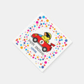 Serviette En Papier Anniversaire DUCK race car garçon course rouge nom (Coin)