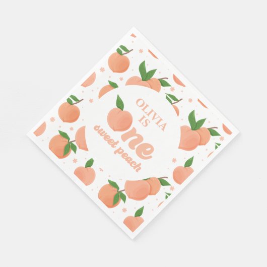 Serviette En Papier Anniversaire d'une pêche douce (Coin)