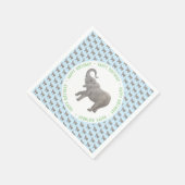 Serviette En Papier Anniversaire Éléphant Bébé Bleu Clair (Coin)