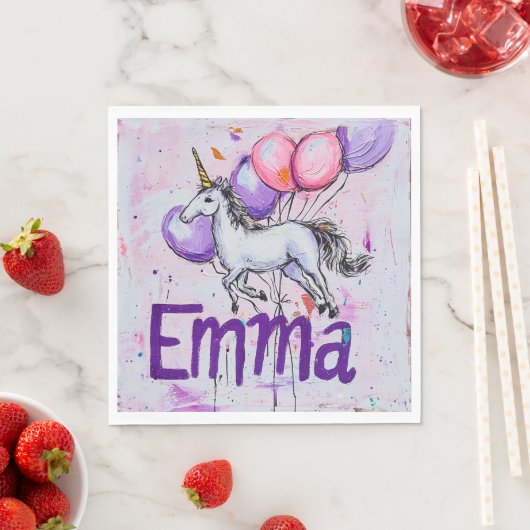 Serviette En Papier Anniversaire "Emma" (En situation)