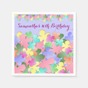 Serviette En Papier ANNIVERSAIRE en pastel de coutume de collage de